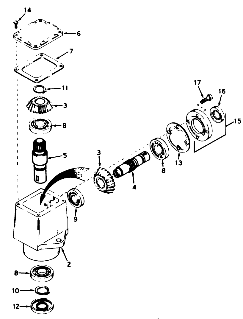 Gear Box Diagram and Parts List for 62542C (G00000001-G99999999)(1988) Lawn Boy Lawn Tractor